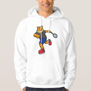 Tiger als Tennisspieler mit Tennisschläger Hoodie