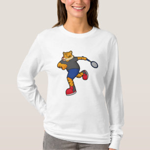 Tiger als Tennisspieler mit Tennisschläger T-Shirt