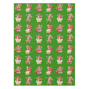 Tiger als Weihnachten Wiederholmuster-Design Tischdecke