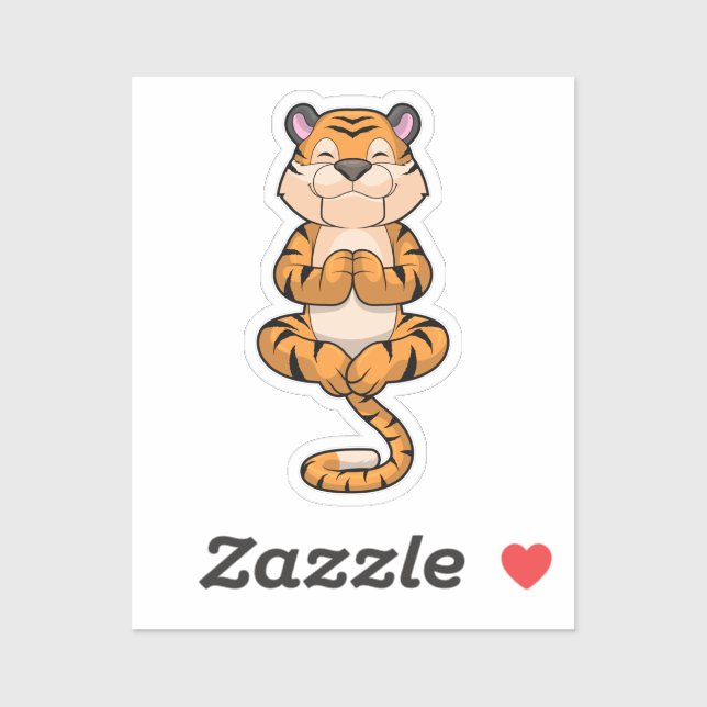 Tiger an der Yoga-Fitness Aufkleber (Blatt)