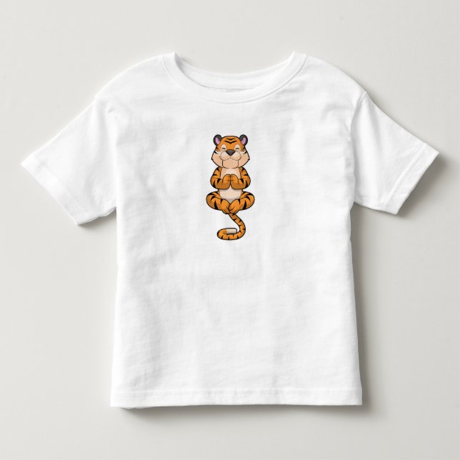 Tiger an der Yoga-Fitness Kleinkind T-shirt (Vorderseite)