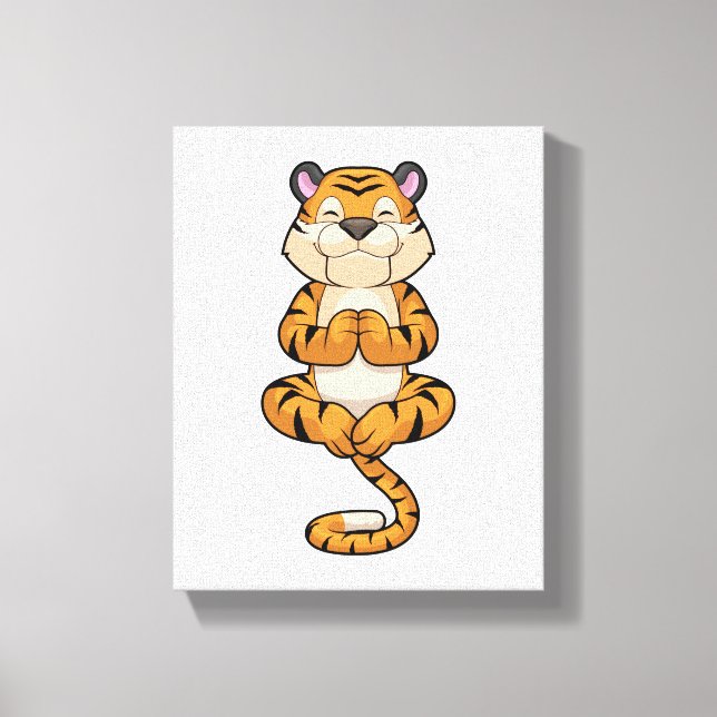 Tiger an der Yoga-Fitness Leinwanddruck (Vorderseite)