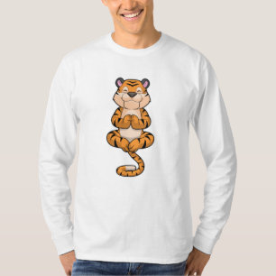 Tiger an der Yoga-Fitness T-Shirt
