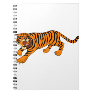 Tiger Animal Angry Roar Roaring Mammal Big Cat Notizblock