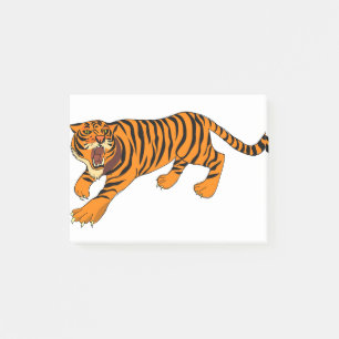 Tiger Animal Angry Roar Roaring Mammal Big Cat Post-it Klebezettel
