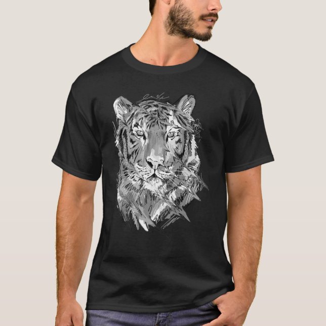 Tiger Animal Art Liebhaber T-Shirt (Vorderseite)