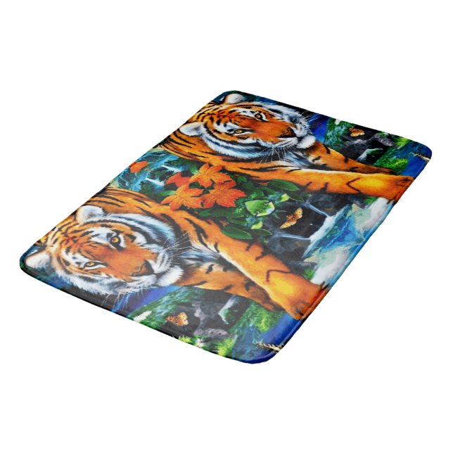 Tiger Animal Bengalisch Badematte (Schrägansicht)