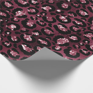 Tiger Animal Black Spark Marsal Glitzer Burgundy Geschenkpapier
