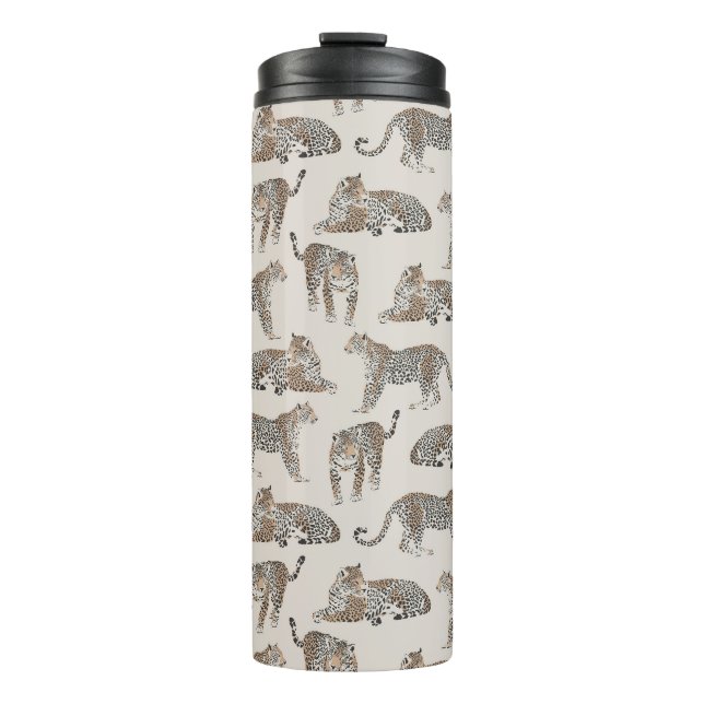 Tiger Animal Pink Modern Thermosbecher (Vorderseite)