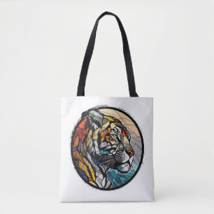 Tiger Animal Portrait Gestaltetes Glas frei von Wi Tasche