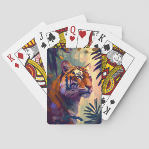 Tiger Animal Portrait Painting Wildlife Outdoor Spielkarten
