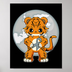Tiger Anime Katze Dyslexie-Bewusstsein  Poster