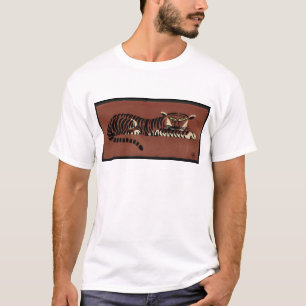 Tiger - Antike, farbenfrohe Buchillustration T-Shirt
