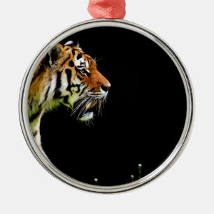 Tiger Approaching - Wildtierarbeiten Silbernes Ornament