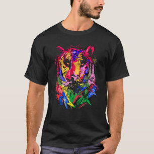 Tiger Art Animal Liebhaber farbenfroh T-Shirt