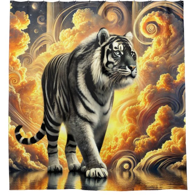 Tiger Art Duschvorhang (Vorderseite)