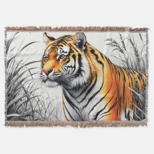Tiger Art Farbe teilweise Schwarz-weiß Zeichnend Decke