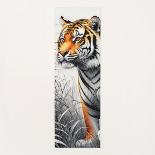 Tiger Art Farbe teilweise Schwarz-weiß Zeichnend Yogamatte