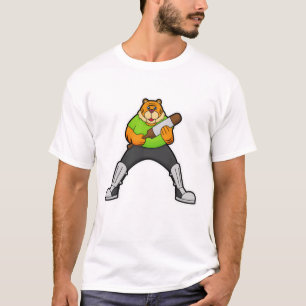 Tiger auf Cricket mit Cricket-Schläger T-Shirt
