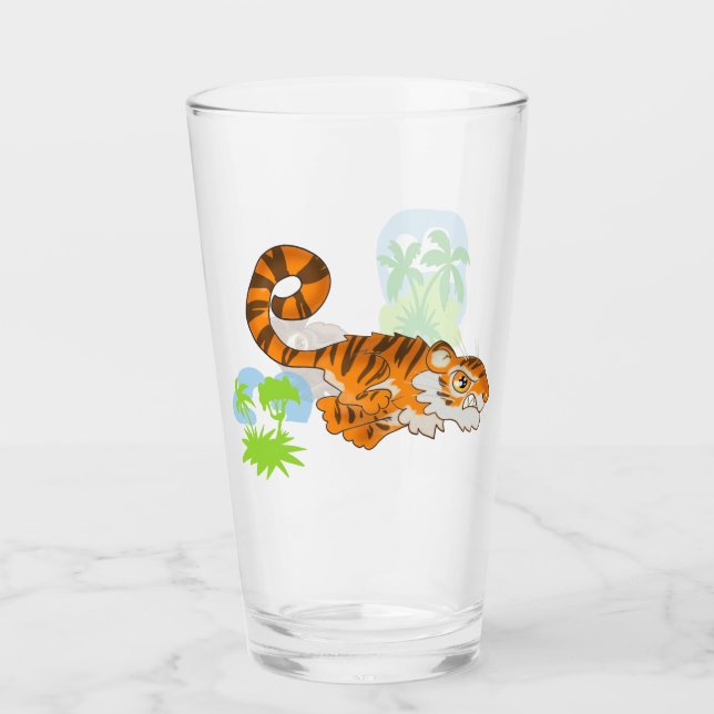 Tiger auf der Jagd Glas (Vorderseite)