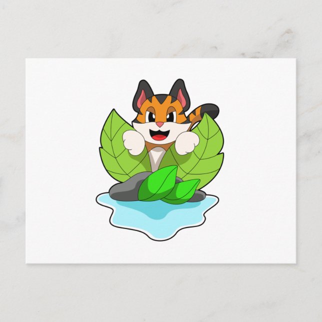 Tiger auf der Jagd Postkarte (Vorderseite)