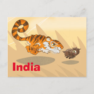 Tiger auf der Jagdkarte Postkarte