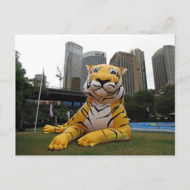 Tiger Aufblasbar für die Lunar New Year Postcard Postkarte (Vorderseite)