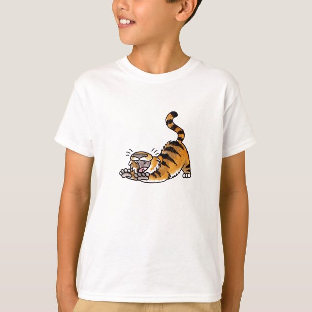 Tiger ausdehnend, scherzt T - Shirt (Vorderseite)