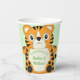 Tiger Baby Dusche Grün Pappbecher