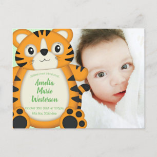 Tiger Baby Dusche Grün Postkarte