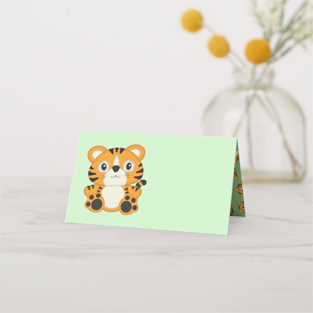 Tiger Baby Shower Safari Platzkarte (Vorderseite)