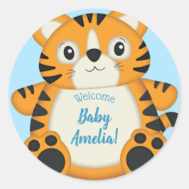 Tiger Baby Shower Safari Runder Aufkleber