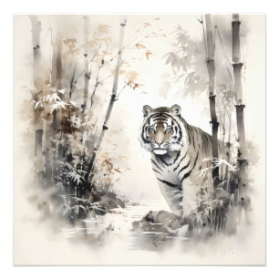 Tiger Bamboo Forest Fotodruck