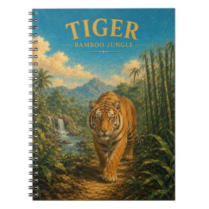 Tiger-Bambus-Dschungel-Aquarell-GeoSaga Notizblock