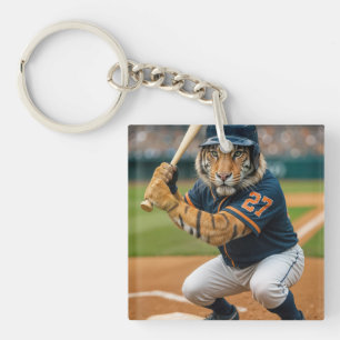 Tiger Baseballspieler #27 ist am Schlag Schlüsselanhänger