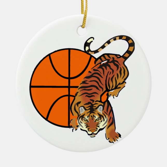 Tiger-Basketball-T - Shirts und Geschenke Keramik Ornament (Vorne)