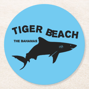 Tiger Beach - Die Bahamas Tauchen mit Haien Runder Pappuntersetzer