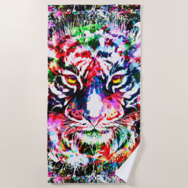 Tiger Beach Tower | Farblich Zeichnend Tiger Strandtuch