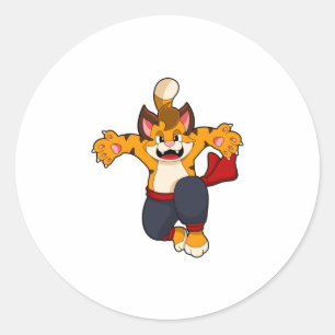 Tiger bei Martial Arts Karate Runder Aufkleber