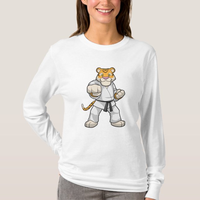 Tiger bei Martial Arts Karate T-Shirt (Vorderseite)