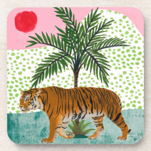 Tiger bei Sonnenaufgang Getränkeuntersetzer