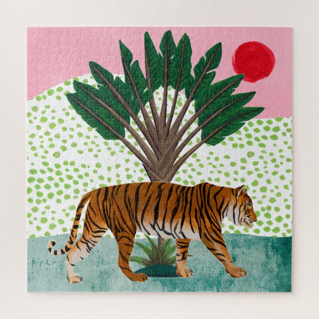 Tiger bei Sonnenuntergang (Vertikal)