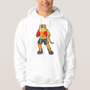 Tiger beim Boxen mit Boxhandschuhen Hoodie