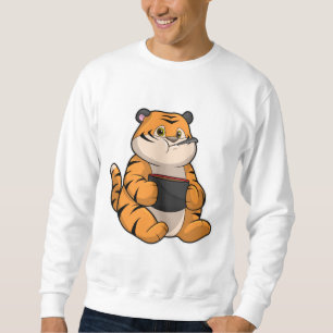 Tiger beim Essen mit Bowl Sweatshirt