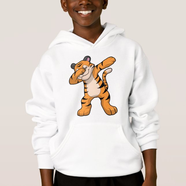 Tiger beim Hip Hop Dance Dab Hoodie (Vorderseite)