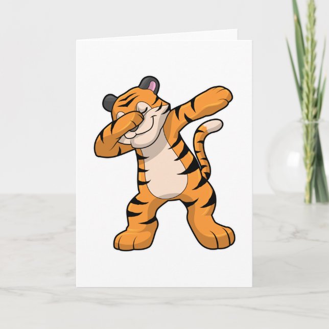 Tiger beim Hip Hop Dance Dab Karte (Vorderseite)