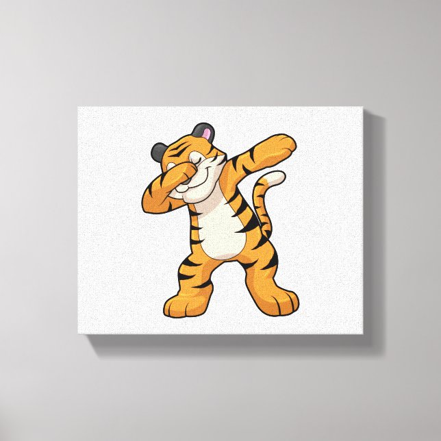 Tiger beim Hip Hop Dance Dab Leinwanddruck (Vorderseite)