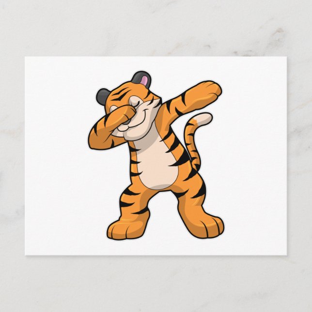 Tiger beim Hip Hop Dance Dab Postkarte (Vorderseite)