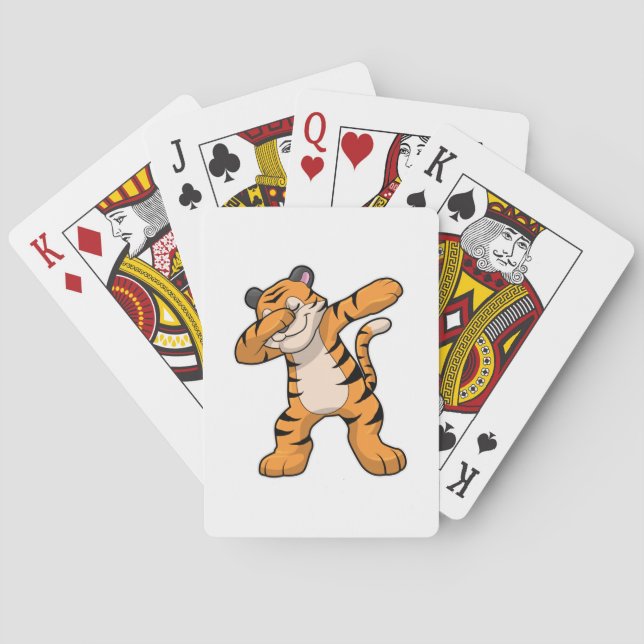 Tiger beim Hip Hop Dance Dab Spielkarten (Rückseite)
