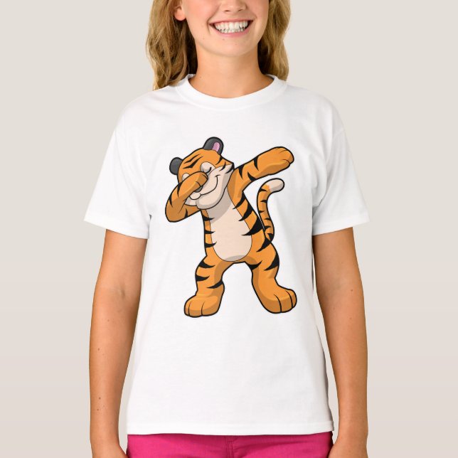 Tiger beim Hip Hop Dance Dab T-Shirt (Vorderseite)